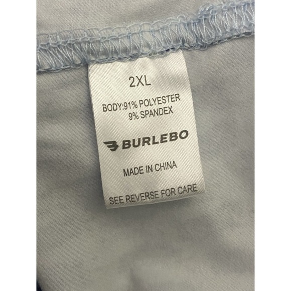 Burlebo Mens Golf Polo Shirt 2XL Blue Stretch Performance Activewear - Picture 6 of 7